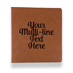 Multiline Text Leather Binder - 1" - Rawhide (Personalized)
