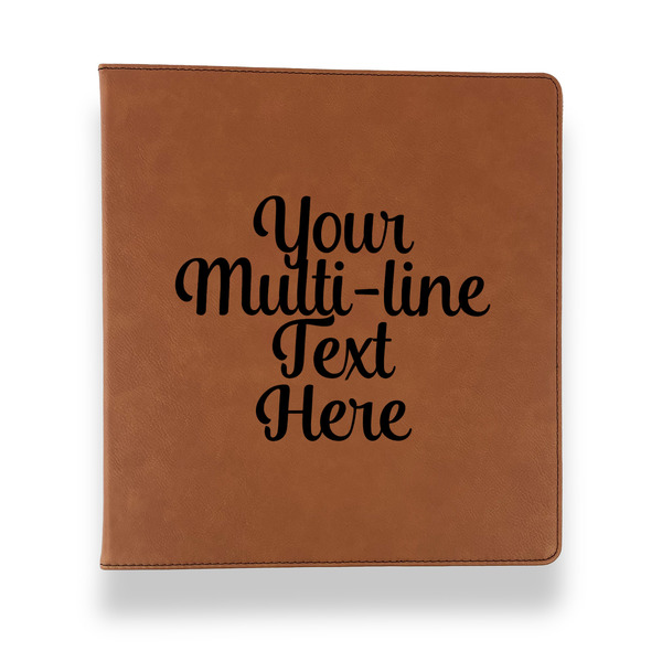 Custom Multiline Text Leather Binder - 1" - Rawhide (Personalized)