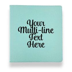 Multiline Text Leather Binder - 1" - Teal (Personalized)