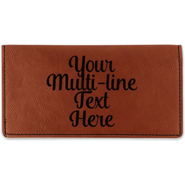 Custom Multiline Text Leatherette Checkbook Holder (Personalized)
