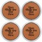 Multiline Text Leather Coaster Set of 4