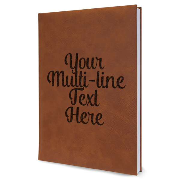 Custom Multiline Text Leather Sketchbook - Large - Single-Sided (Personalized)