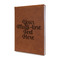 Multiline Text Leather Sketchbook - Small - Double Sided - Angled View