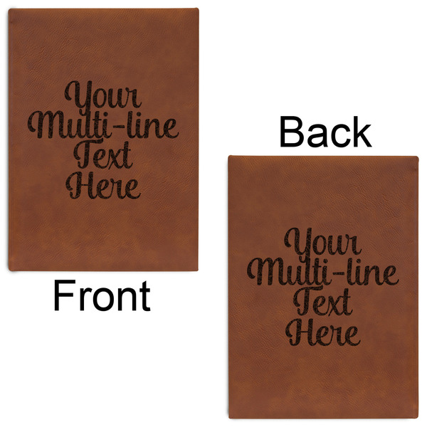 Multiline Text Leatherette Journals - Large - Double Sided - Front & Back View