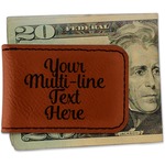 Multiline Text Leatherette Magnetic Money Clip (Personalized)
