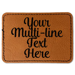 Multiline Text Faux Leather Iron On Patch - Rectangle (Personalized)