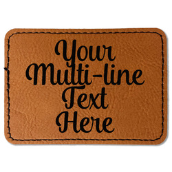 Multiline Text Faux Leather Iron On Patch - Rectangle (Personalized)