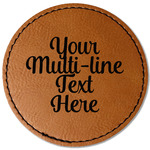 Multiline Text Faux Leather Iron On Patch - Round (Personalized)