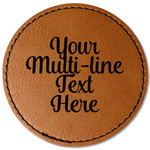 Multiline Text Faux Leather Iron On Patch - Round (Personalized)