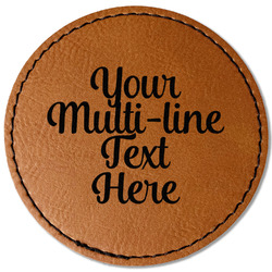 Multiline Text Faux Leather Iron On Patch - Round (Personalized)