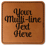 Multiline Text Faux Leather Iron On Patch - Square (Personalized)