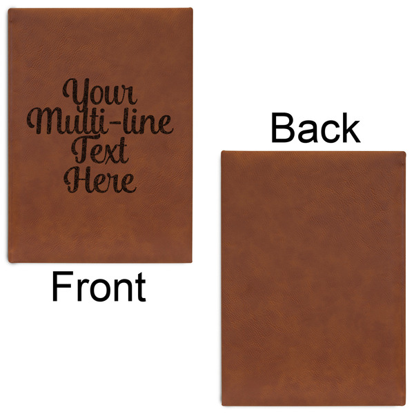 Multiline Text Leatherette Sketchbooks - Large - Single Sided - Front & Back View
