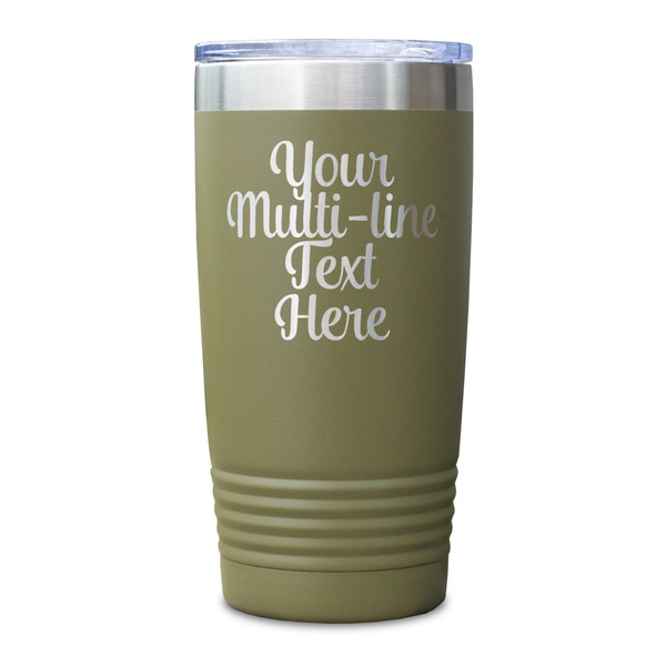 Multiline Text Olive Polar Camel Tumbler - 20oz - Single Sided - Approval