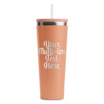 Multiline Text RTIC Everyday Tumbler with Straw - 28oz - Peach - Single-Sided (Personalized)