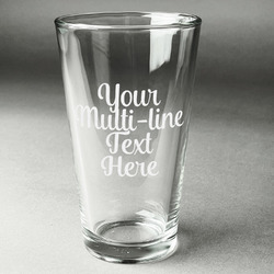 Multiline Text Pint Glass - Engraved (Single) (Personalized)