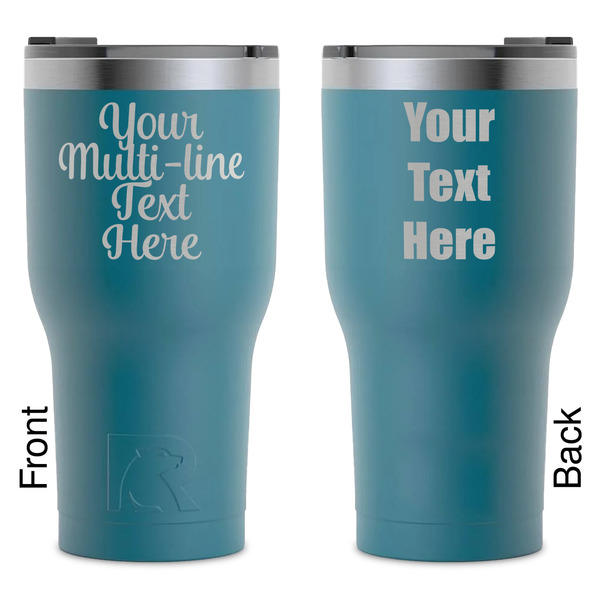 Custom Multiline Text RTIC Tumbler - Dark Teal - Laser Engraved - Double-Sided (Personalized)