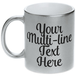 Multiline Text Metallic Silver Mug (Personalized)