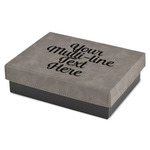 Multiline Text Gift Box w/ Engraved Leather Lid - Small (Personalized)