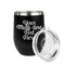 Multiline Text Stainless Wine Tumblers - Black - Double Sided - Alt View
