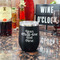 Multiline Text Stainless Wine Tumblers - Black - Single Sided - In Context