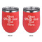 Multiline Text Stainless Wine Tumblers - Coral - Double Sided - Approval
