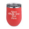 Multiline Text Stainless Wine Tumblers - Coral - Single Sided - Front