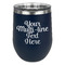 Multiline Text Stainless Wine Tumblers - Navy - Single Sided - Front