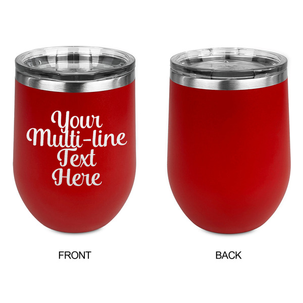 Multiline Text Stainless Wine Tumblers - Red - Single Sided - Approval