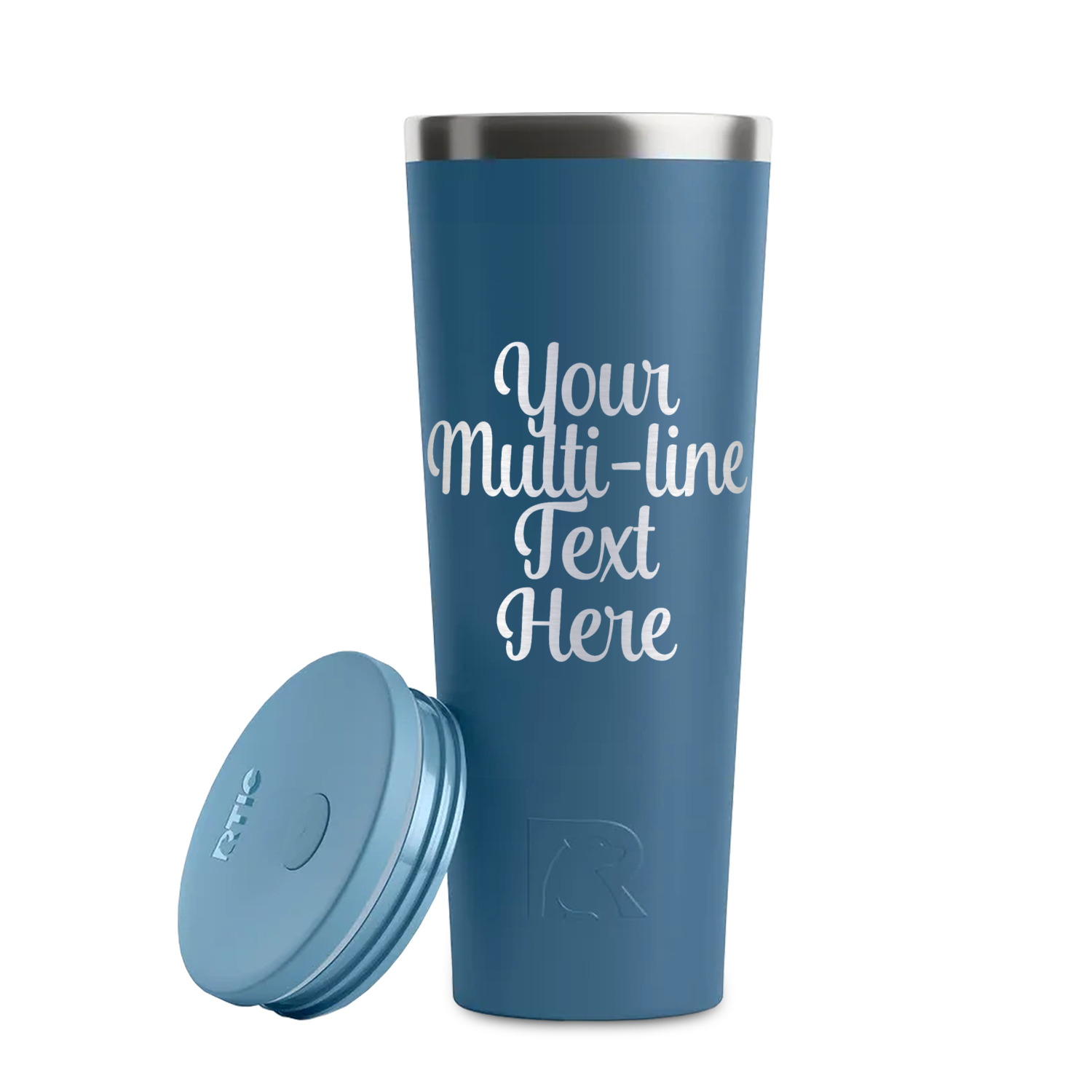 https://www.youcustomizeit.com/common/MAKE/837471/Multiline-Text-Steel-Blue-RTIC-Everyday-Tumbler-28-oz-Lid-Off.jpg?lm=1698259271