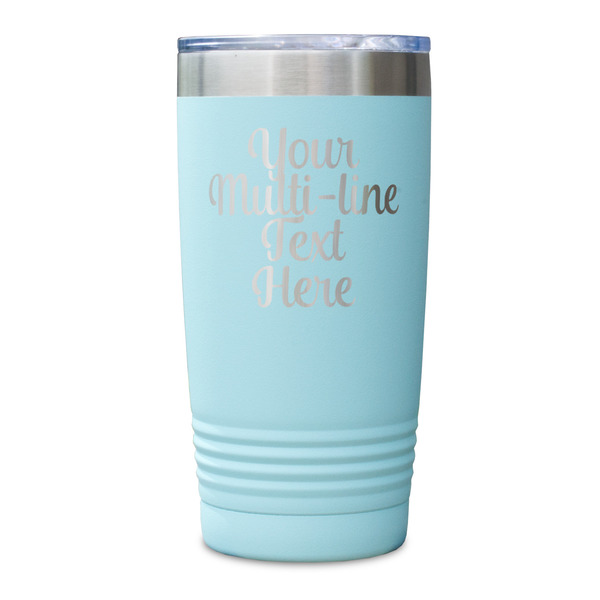 Multiline Text Teal Polar Camel Tumbler - 20oz - Single Sided - Approval