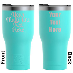 Multiline Text RTIC Tumbler - Teal - Engraved Front & Back (Personalized)