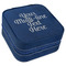 Multiline Text Travel Jewelry Boxes - Leather - Navy Blue - Angled View