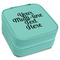 Multiline Text Travel Jewelry Boxes - Leatherette - Teal - Angled View