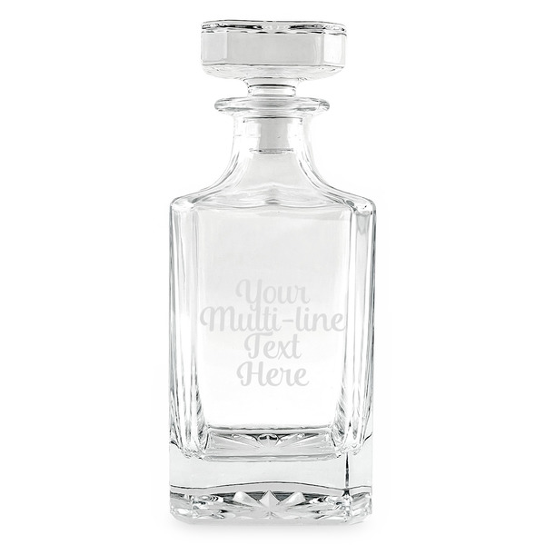Custom Multiline Text Whiskey Decanter - 26 oz Square (Personalized)