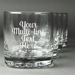 Multiline Text Whiskey Glasses - Engraved - Set of 4 (Personalized)