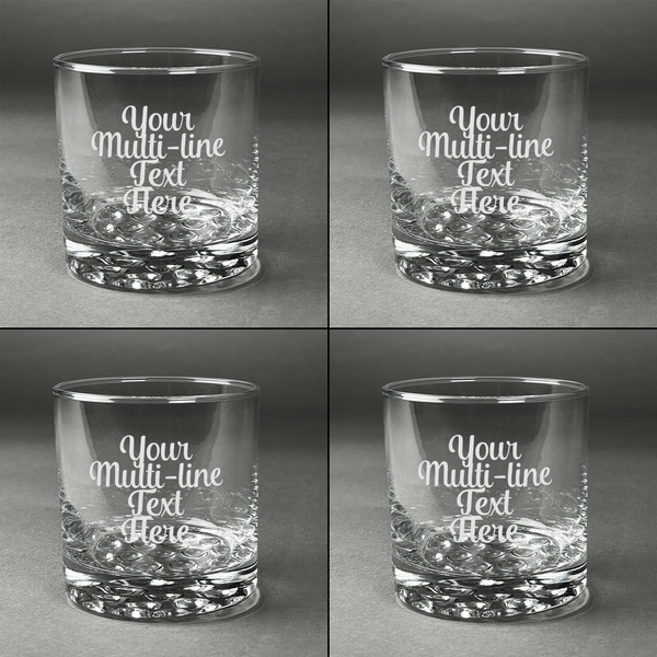 Multiline Text Whiskey Glasses - Set of 4 all Engraved