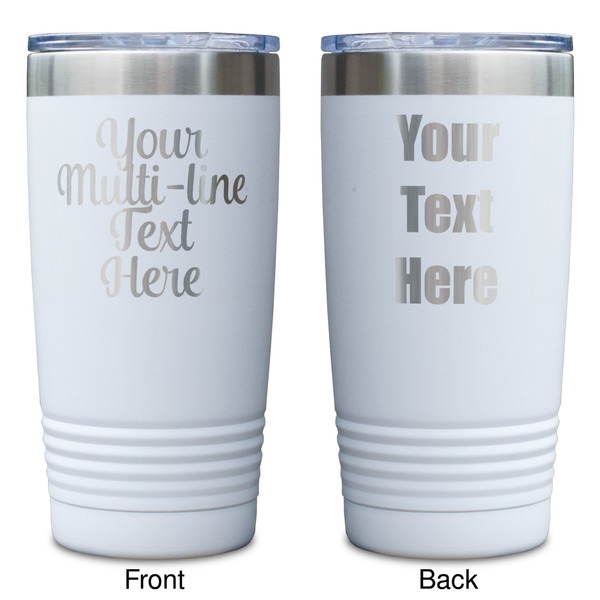 Multiline Text White Polar Camel Tumbler - 20oz - Double Sided - Approval