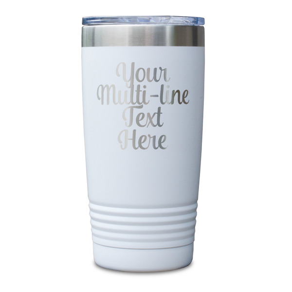 Multiline Text White Polar Camel Tumbler - 20oz - Single Sided - Approval