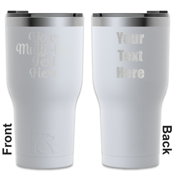 Custom Multiline Text RTIC Tumbler - White - Laser Engraved - Double-Sided (Personalized)