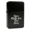 Multiline Text Windproof Lighters - Black - Front/Main