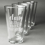 Sassy Quotes Pint Glasses - Engraved (Set of 4)