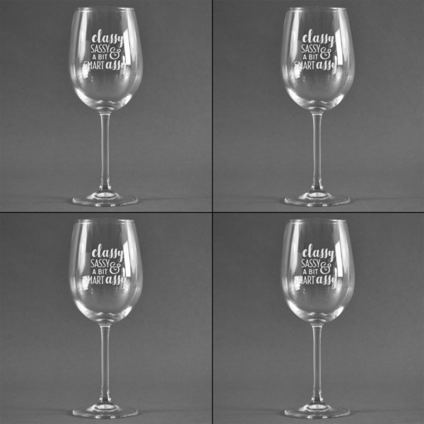 Cool Sayings Set of Four Personalized Wineglasses (Approval)