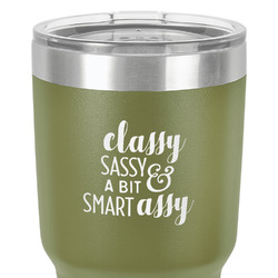 Sassy Quotes 30 oz Stainless Steel Tumbler - Olive - Single-Sided