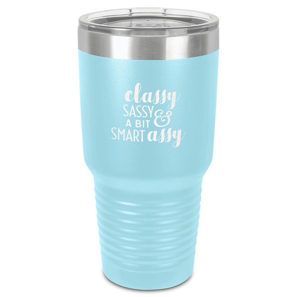 Sassy Quotes 30 oz Stainless Steel Ringneck Tumbler - Teal - Front