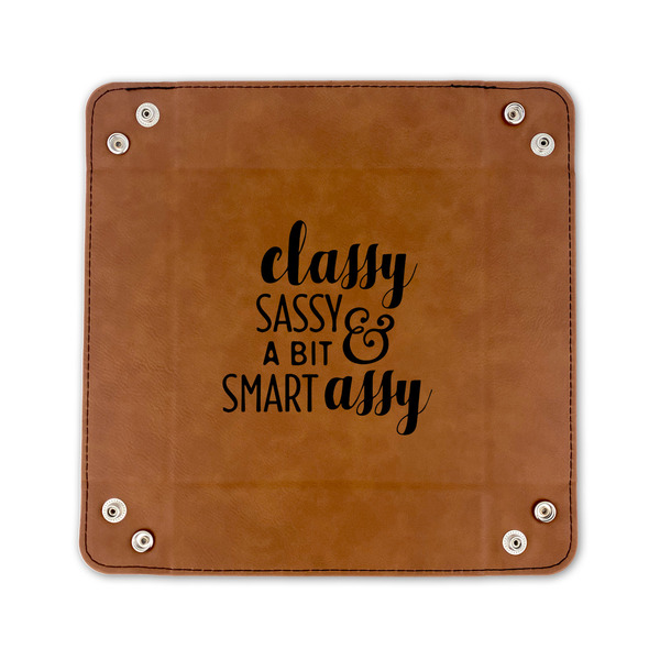 Sassy Quotes 6" x 6" Leatherette Snap Up Tray - FLAT FRONT