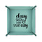 Sassy Quotes 6" x 6" Teal Leatherette Snap Up Tray - FOLDED UP