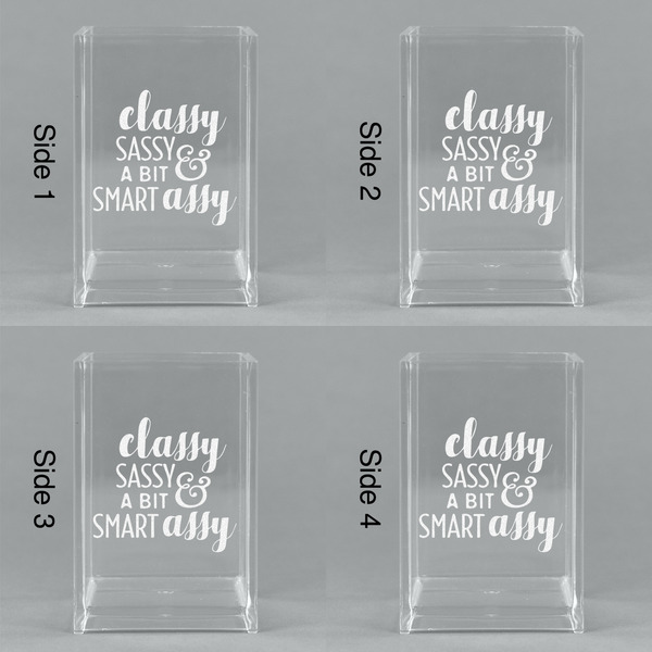 Sassy Quotes Acrylic Pen Holder - All Sides
