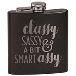 Sassy Quotes Black Flask Set (Personalized)