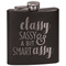 Sassy Quotes Black Flask - Engraved Front