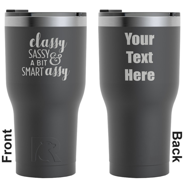 Custom Sassy Quotes RTIC Tumbler - Black - Engraved Front & Back (Personalized)